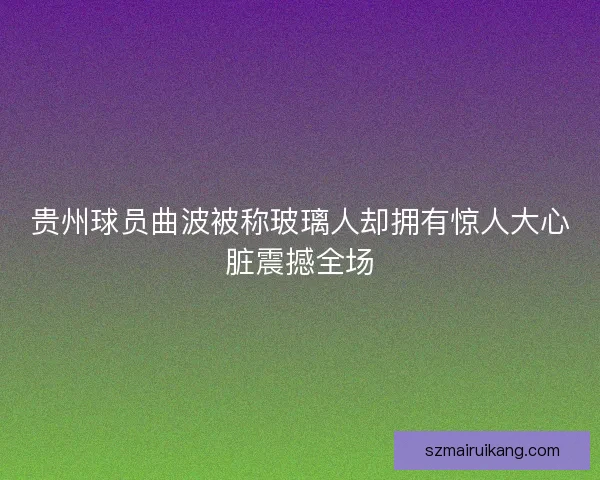贵州球员曲波被称玻璃人却拥有惊人大心脏震撼全场 贵州球员曲波被称玻璃人却拥有惊人大心脏震撼全场